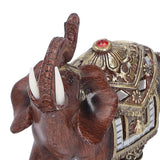 Resin Elephant Statue Figurine Crafts Desktop Ornaments for Home Living RoomRed M 11x6x11cm