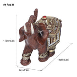 Resin Elephant Statue Figurine Crafts Desktop Ornaments for Home Living RoomRed M 11x6x11cm