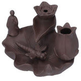 Incense Burner Red Porcelain Dragonfly Shape Backflow Smoke Waterfall Sandalwood Home Decor In Australia - Darrahopens