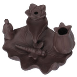 Incense Burner Red Porcelain Dragonfly Shape Backflow Smoke Waterfall Sandalwood Home Decor