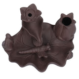 Incense Burner Red Porcelain Dragonfly Shape Backflow Smoke Waterfall Sandalwood Home Decor