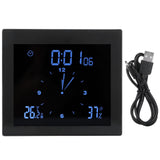 Digital Alarm Temperature Humidity Display Clock Indoor Table Timer Multifunctional for Household Office Decoration(Black TS-WP10-B ) In Australia - Darrahopens