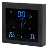 Digital Alarm Temperature Humidity Display Clock Indoor Table Timer Multifunctional for Household Office Decoration(Black TS-WP10-B ) In Australia - Darrahopens
