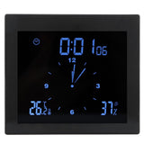 Digital Alarm Temperature Humidity Display Clock Indoor Table Timer Multifunctional for Household Office Decoration(Black TS-WP10-B ) In Australia - Darrahopens