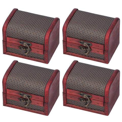 4pcs Retro Wooden Storage Box Art Craft Classic Ornament for Cosmetics Jewelry Sweets In Australia - Darrahopens