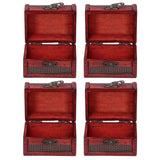 4pcs Retro Wooden Storage Box Art Craft Classic Ornament for Cosmetics Jewelry Sweets In Australia - Darrahopens