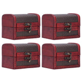 4pcs Retro Wooden Storage Box Art Craft Classic Ornament for Cosmetics Jewelry Sweets In Australia - Darrahopens