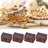 4pcs Retro Wooden Storage Box Art Craft Classic Ornament for Cosmetics Jewelry Sweets