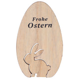 Wooden Egg Shape Ornament Cute Rabbit Tabletop Decor Wooden Craft Ornaments for Home Office In Australia - Darrahopens