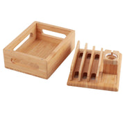 Bamboo Device Organizer Stand Cellphone Tablet Watch Holder Desktop Storage Box Gifts In Australia - Darrahopens