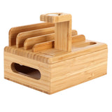 Bamboo Device Organizer Stand Cellphone Tablet Watch Holder Desktop Storage Box Gifts In Australia - Darrahopens
