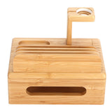 Bamboo Device Organizer Stand Cellphone Tablet Watch Holder Desktop Storage Box Gifts