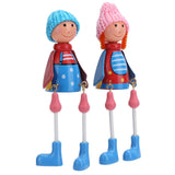 Wooden Dolls Cartoon Puppet Decoration Ornament Handicraft for Wedding Favors Birthday Gift
