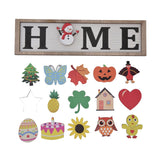 Welcome Door Sign Wooden Welcome Sign with 16 Interchangeable Icons for Farmhouse Office Classroom Beach House In Australia - Darrahopens