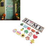 Welcome Door Sign Wooden Welcome Sign with 16 Interchangeable Icons for Farmhouse Office Classroom Beach House In Australia - Darrahopens