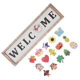 Door Sign Wooden Seasonal Rustic Welcome Door Decoration with 16 Interchangeable Icons for Farmhouse Office Home In Australia - Darrahopens