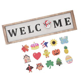 Door Sign Wooden Seasonal Rustic Welcome Door Decoration with 16 Interchangeable Icons for Farmhouse Office Home In Australia - Darrahopens