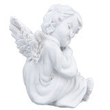Cherub Statue Synthetic Resin Material Lovely Style White Baby Figurines for Party DecorationsCherub Statue Left