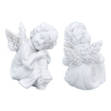 Cherub Statue Synthetic Resin Material Lovely Style White Baby Figurines for Party DecorationsCherub Statue Left