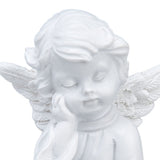 Cherub Statue Synthetic Resin Material Lovely Style White Baby Figurines for Party DecorationsCherub Statue Right