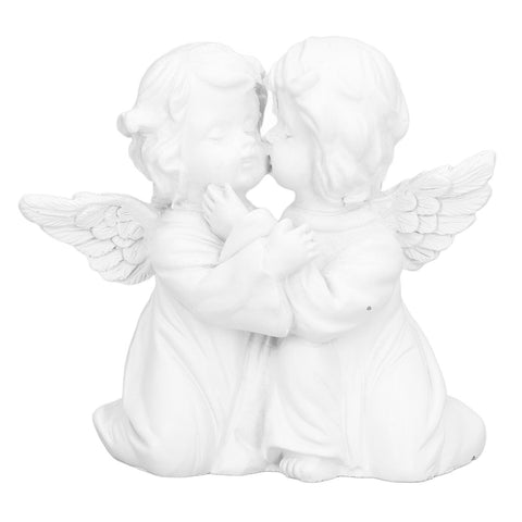 Angel Statue Synthetic Resin Embracing Shape White Angel Ornament for Desktop DecorationAngel Left In Australia - Darrahopens