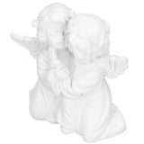 Angel Statue Synthetic Resin Embracing Shape White Angel Ornament for Desktop DecorationAngel Left In Australia - Darrahopens