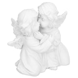 Angel Statue Synthetic Resin Embracing Shape White Angel Ornament for Desktop DecorationAngel Left In Australia - Darrahopens