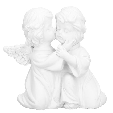 Angel Statue Synthetic Resin Embracing Shape White Angel Ornament for Desktop DecorationAngel Right In Australia - Darrahopens
