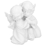 Angel Statue Synthetic Resin Embracing Shape White Angel Ornament for Desktop DecorationAngel Right In Australia - Darrahopens