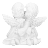 Angel Statue Synthetic Resin Embracing Shape White Angel Ornament for Desktop DecorationAngel Right In Australia - Darrahopens