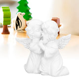 Angel Statue Synthetic Resin Embracing Shape White Angel Ornament for Desktop DecorationAngel Right
