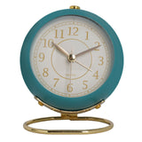 European Style Metal Clock Ingenious Mute Round Children Electronic Quartz Alarm Clock for Living Room Bedroom Dark Blue In Australia - Darrahopens