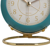 European Style Metal Clock Ingenious Mute Round Children Electronic Quartz Alarm Clock for Living Room Bedroom Dark Blue In Australia - Darrahopens