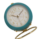 European Style Metal Clock Ingenious Mute Round Children Electronic Quartz Alarm Clock for Living Room Bedroom Dark Blue In Australia - Darrahopens