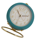 European Style Metal Clock Ingenious Mute Round Children Electronic Quartz Alarm Clock for Living Room Bedroom Dark Blue In Australia - Darrahopens