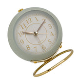 European Style Metal Clock Ingenious Mute Round Children Electronic Quartz Alarm Clock for Living Room Bedroom Light Green In Australia - Darrahopens