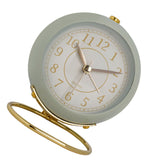 European Style Metal Clock Ingenious Mute Round Children Electronic Quartz Alarm Clock for Living Room Bedroom Light Green In Australia - Darrahopens