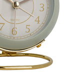 European Style Metal Clock Ingenious Mute Round Children Electronic Quartz Alarm Clock for Living Room Bedroom Light Green In Australia - Darrahopens