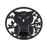 Hanging Candleholder Iron Retro Style Innovative Wall Mounted Candle Holder for Home Wall Decorations Black Laser Plate A
