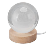 3D Moon Night Lamp Crystal Ball Night Light LED Wooden Inter Carving Tabletop Ornaments for Friends Kids Gifts Moon White Light