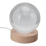 3D Moon Night Lamp Crystal Ball Night Light LED Wooden Inter Carving Tabletop Ornaments for Friends Kids Gifts Moon Colorful Light