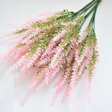 Plastic Artificial Lavender Flowers Odorless Realistic Fake Lavender for Scene Decoration Wedding Celebration Pink
