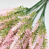 Plastic Artificial Lavender Flowers Odorless Realistic Fake Lavender for Scene Decoration Wedding Celebration Pink