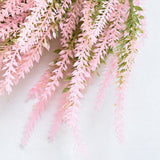 Plastic Artificial Lavender Flowers Odorless Realistic Fake Lavender for Scene Decoration Wedding Celebration Pink