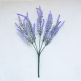 Plastic Artificial Lavender Flowers Odorless Realistic Fake Lavender for Scene Decoration Wedding Celebration Purple