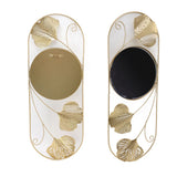 Metal Leaf Wall Mirror Fade Resistant Artistic Modern Decorative Mirror for Bedroom Living Room Office