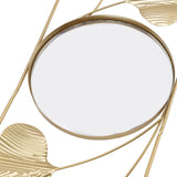 Metal Leaf Wall Mirror Fade Resistant Artistic Modern Decorative Mirror for Bedroom Living Room Office