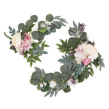 2pcs Hanging Flowers Swag ABS Artificial Decorative Arch Flowers with Bandage for Wedding