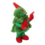 Electric Christmas Tree Plush Toy 8 Songs Continuous Play Glowing Swinging Singing Dancing Cute Electric Plush Toy for Kids Guitar Christmas Tree