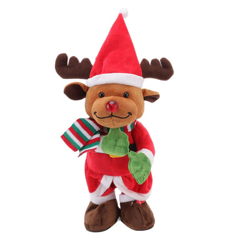Electric Music Christmas Toy Doll Dancing Singing Glowing Swinging Plush Toy for Kids Adults Christmas Elk In Australia - Darrahopens